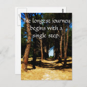 De langste reis begint met één enkele stap briefkaart (Voorkant / Achterkant)