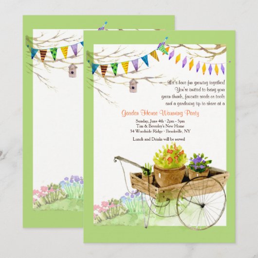 De langwerpige kart-uitnodiging kaart (Voorkant / Achterkant)