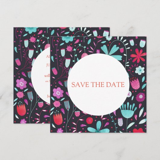 De langwerpige Waterverf Donker sparen de Datum Kaart (Voorkant / Achterkant)