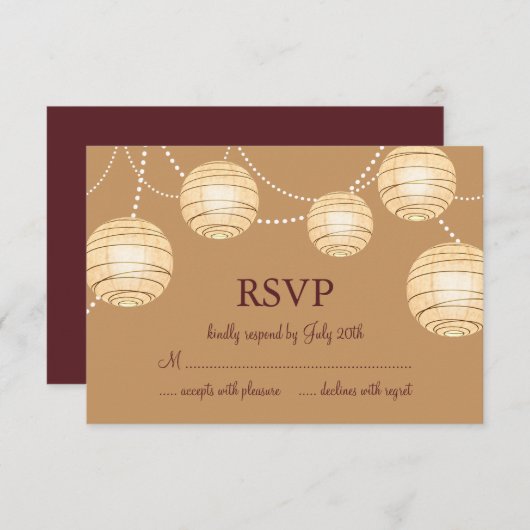 De Lantaarns RSVP van de Partij van de marsala (Voorkant / Achterkant)