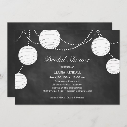 De Lantaarns van de partij op de Uitnodiging van d (Voorkant / Achterkant)