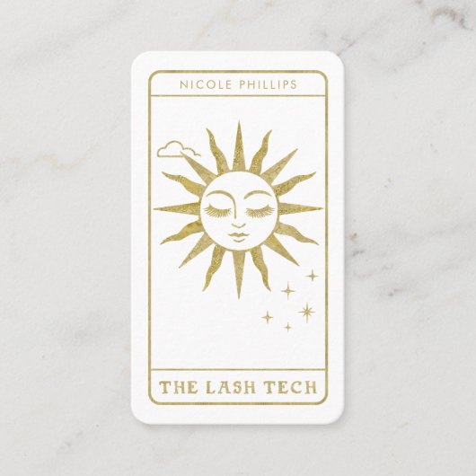 De Lash Tech Golden Sun Tarot Social Media QR Visitekaartje (Voorkant)