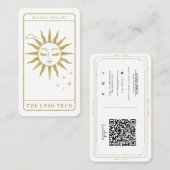 De Lash Tech Golden Sun Tarot Social Media QR Visitekaartje (Voorkant / Achterkant)