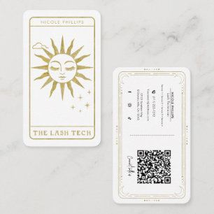 De Lash Tech Golden Sun Tarot Sociale Media QR Visitekaartje