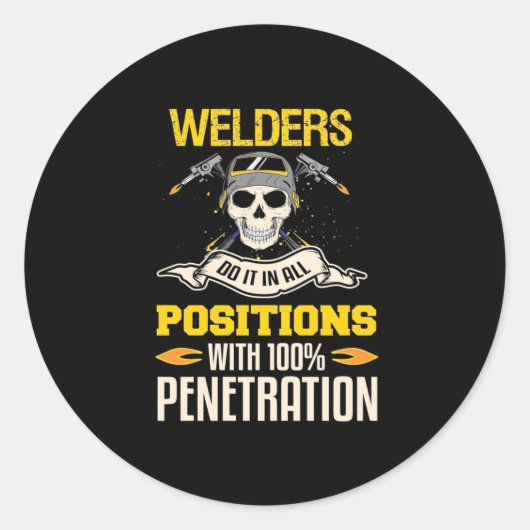 De lassers doen het in al zijn positie ronde sticker (Voorkant)