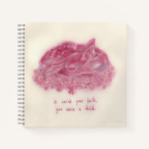 De last van een kind: de roze fawn notitieboek