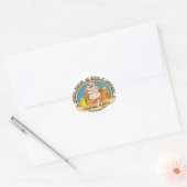 De lasterende Boeddha Ronde Sticker (Envelop)