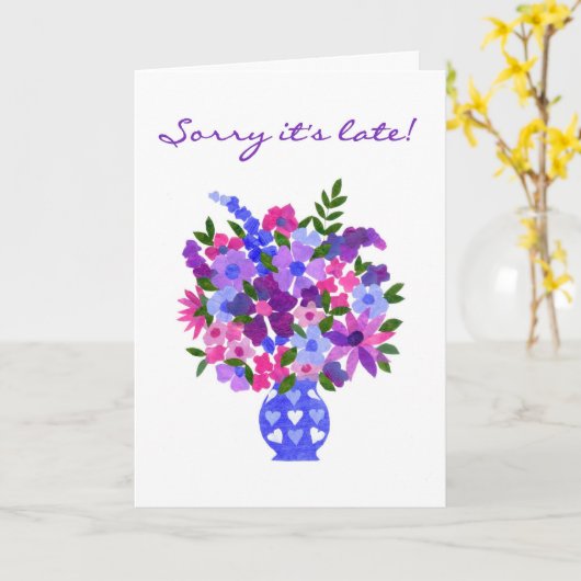 De late Kaart van de Verjaardag - Flower power (Gele Bloem)