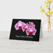 de late kaart van verjaardags roze orchideeën (Gele Bloem)