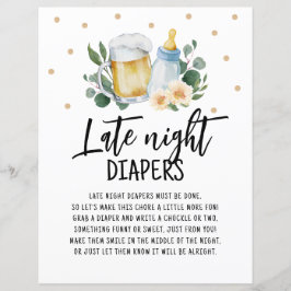 De late nachtelijke diapers Sign Baby breekt groen