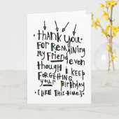 De late Vriendschap van de Verjaardag Kaart (Gele Bloem)