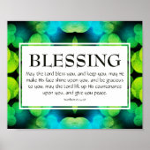 DE LATERBLOEK U | Nummers 6:24-26 BLESSING Blue Poster (Voorkant)