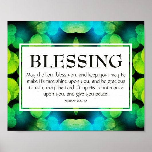 DE LATERBLOEK U | Nummers 6:24-26 BLESSING Blue Poster (Voorkant)