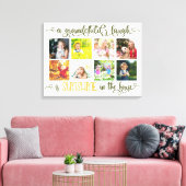 De Laugh 8 Foto Collage Hand Lettered van een klei Canvas Afdruk (Insitu (Woonkamer))