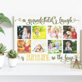 De Laugh 8 Foto Collage Hand Lettered van een klei Canvas Afdruk
