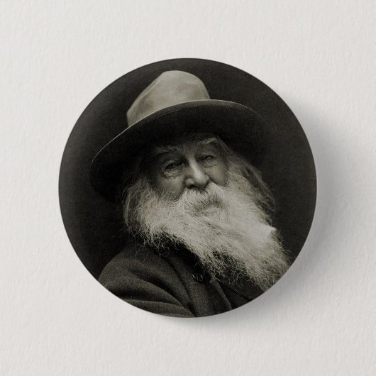 De Laughing Philosopher Poet Walt Whitman Ronde Button 5,7 Cm (Voorkant)