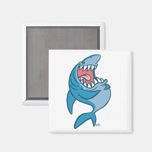 De Laughing Shark cartoon magneet (Voorkant / Achterkant)