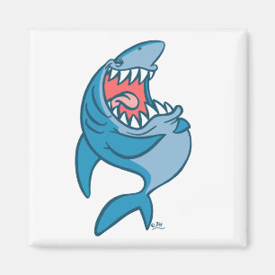 De Laughing Shark cartoon magneet
