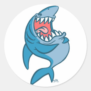 De Laughing Shark cartoon sticker