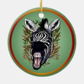 De Laughing Zebra Ornaments Keramisch Ornament (Achterkant)