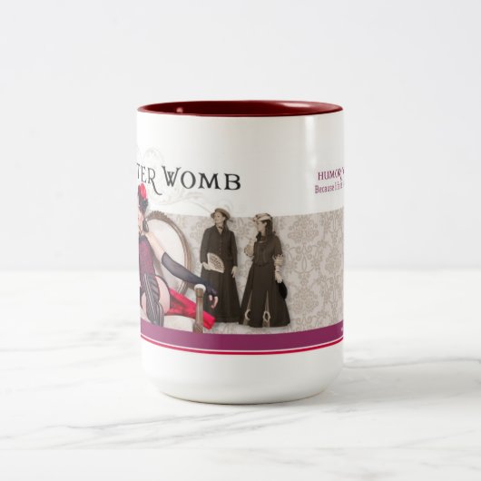 De Laughter Womb 15 oz mok maroon (Center)