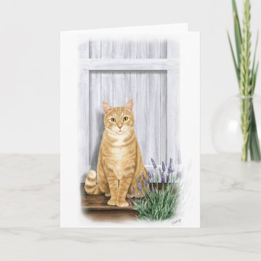 De Lavendel Deur Kat Kaart (Voorkant)