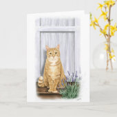 De Lavendel Deur Kat Kaart (Gele Bloem)