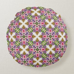 De Lavendel Schat Vintage Bloem Medaillon Rond Kussen