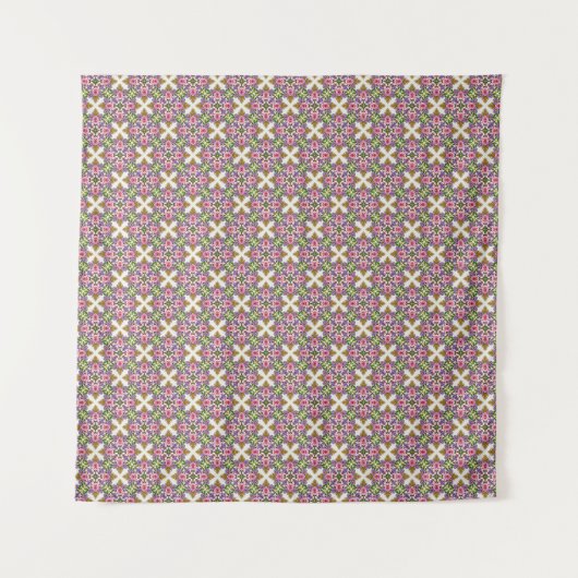 De Lavendel Schat | Vintage Bloem Medaillon Wandkleed (Voorkant)