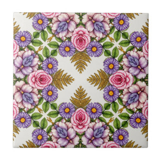 De Lavendel Schat | Vintage Bloemen Medaillon Tegeltje
