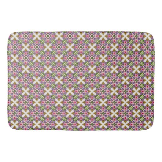 De Lavendel Schatkamer | Vintage Bloemen Medaillon Badmat (Voorkant)