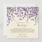 de lavender bruiloft bedankt voor de ontvangstkaar kaart (Voorkant)