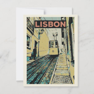 De Lavra kabelspoorweg in Lissabon Portugal Briefkaart