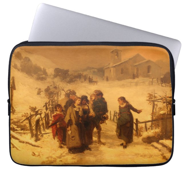 De lawine (door Gerolamo Induno) Laptop Sleeve (Voorkant)