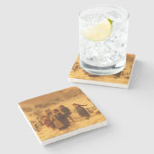 De lawine in de winter (door Gerolamo Induno) Stenen Onderzetter (Zijkant)