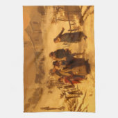 De lawine in de winter (door Gerolamo Induno) Theedoek (Verticaal)