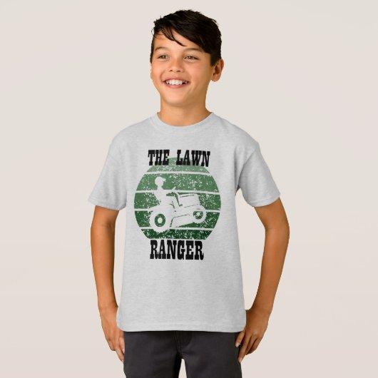 De Lawn Ranger Grappig grasmaaien T-shirt (Voorkant volledig)