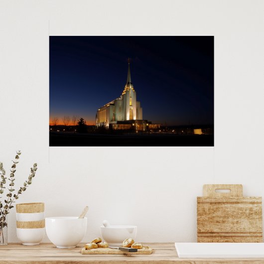 De LDS-tempel van Rexburg Poster (Keuken)