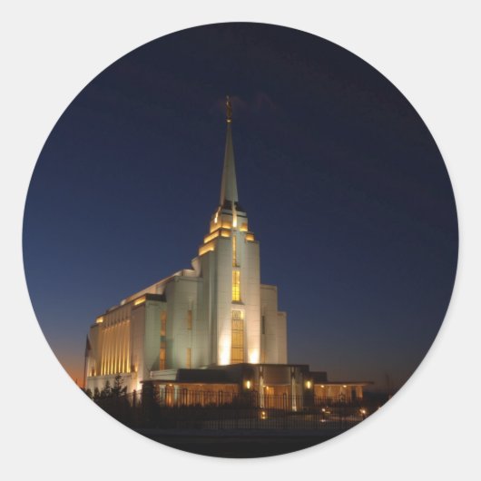 De LDS-tempel van Rexburg Ronde Sticker (Voorkant)