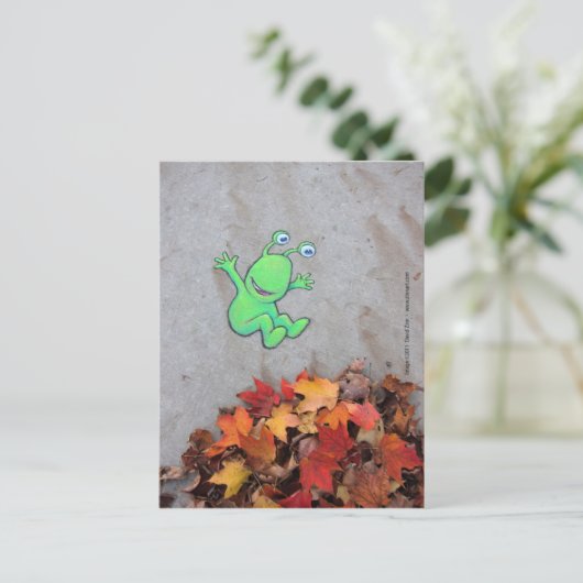 de leafpile bandiet briefkaart (Staand voorkant)