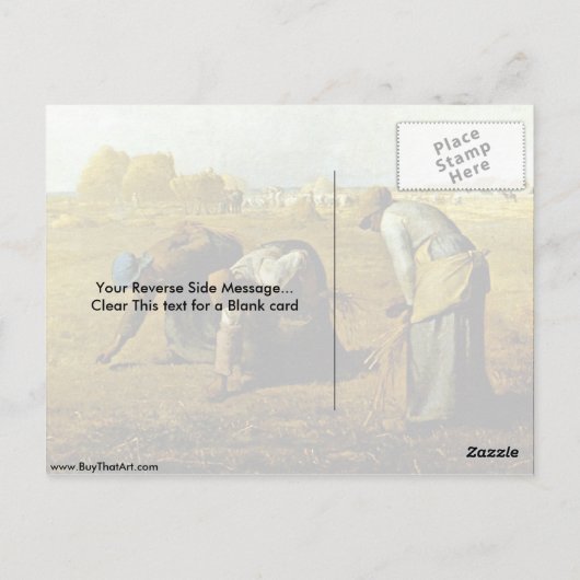 De leaners van Millet (II) Jean-Francois Briefkaart (Achterkant)