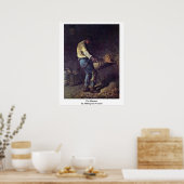 De leaners van Millet (II) Jean-Francois Poster (Keuken)