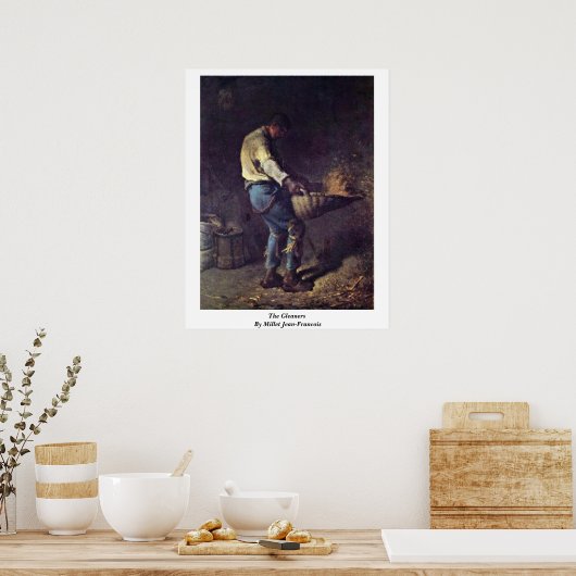 De leaners van Millet (II) Jean-Francois Poster (Keuken)