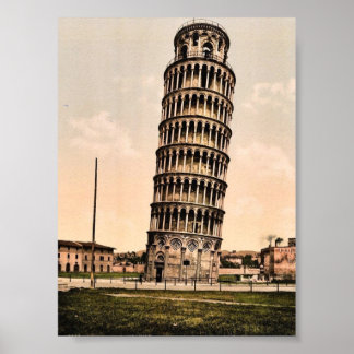 De Leaning Tower, Pisa, Italië klassiek Photochrom Poster