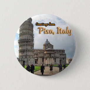 De Leaning Tower van Pisa, Italië Ronde Button 5,7 Cm