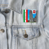 De Leaning Tower van Pisa - Italië Vierkante Button 5,1 Cm (In situ)