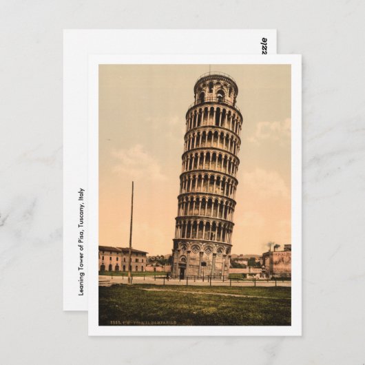 De Leaning Tower van Pisa, Toscane, Italië Briefkaart (Voorkant / Achterkant)