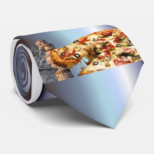 De Leaning Tower van Pizza (Pisa) Stropdas (Opgerold)