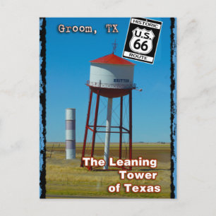 De Leaning Tower van Texas in Groom - Highway 66 Briefkaart
