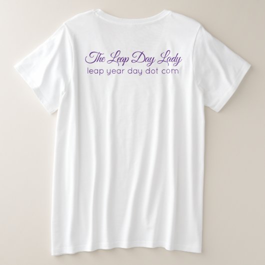 De Leap Day Lady Grote Maat T-shirt (Design achterkant)